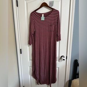 Striped Pink and Black Dress